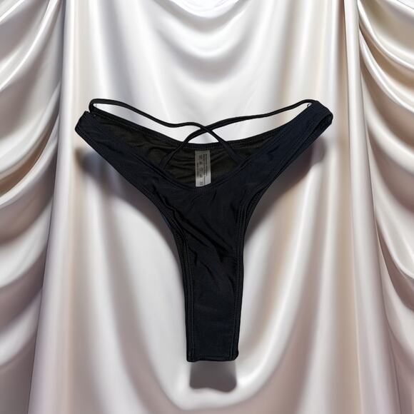 New Small Strappy High Cut Black Cheeky Bikini Swim Bottoms Booty‎ Brazillian - Picture 2 of 3